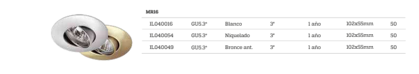 Ojo de buey redondo empotrable para gu10/mr16 - Imagen 4